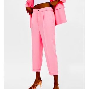 Hot pink Zara trousers
